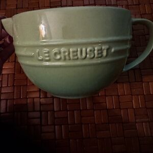 Vintage green signature batter bowl. Le Creuset